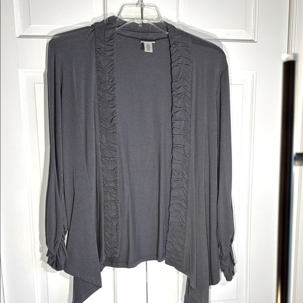 Izod Gray Open-Front Light Weight Topper Jacket